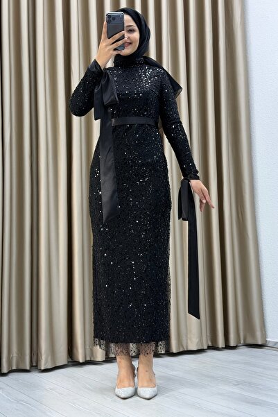 Matik Abiyem Mother and Daughter Beaded Sequin Midi Dress