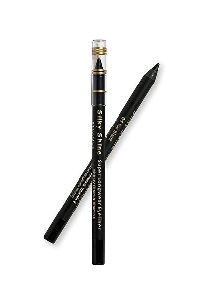 Silky Shine قلم تحديد عيون شمعي طويل الأمد أسود من سيلكي شاين-01