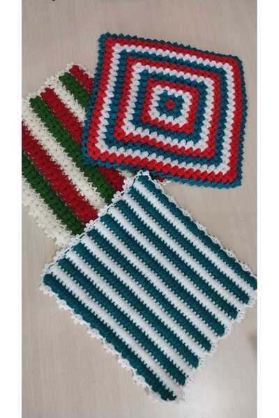 Papatyam 3 قطع من الألياف المحبوكة يدويًا/ألياف الحمام المصنوعة يدويًا/ألياف ...