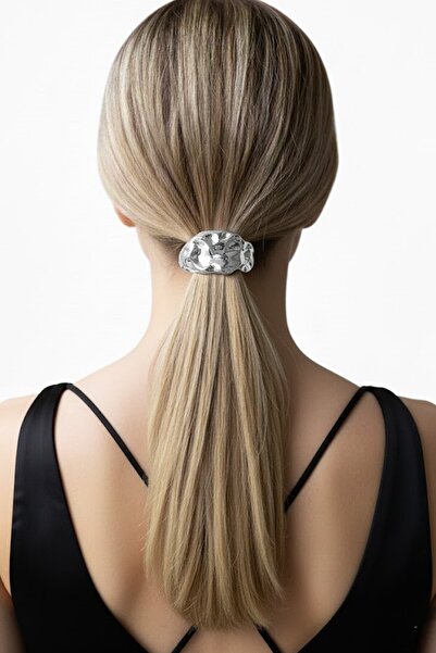 CAŞ DEKORASYON Ασημί Χρώμα Μεταλλική Λαστιχένια Πόρπη