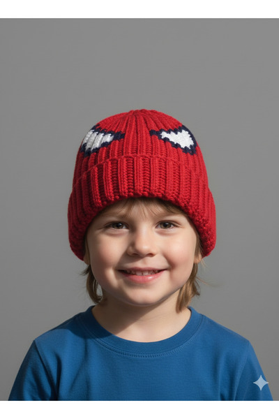 Jasminya Hand Knitted Men's Red Spider-Man Mask Beanie