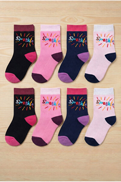 tibo 8 Pairs of Sparkle Patterned Thick Towel Girls' Socks