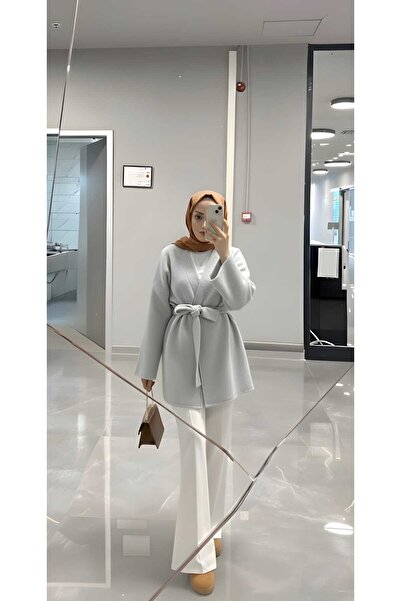 Bluezade bağlama detaylı rahat kalıp kaşmir hırka