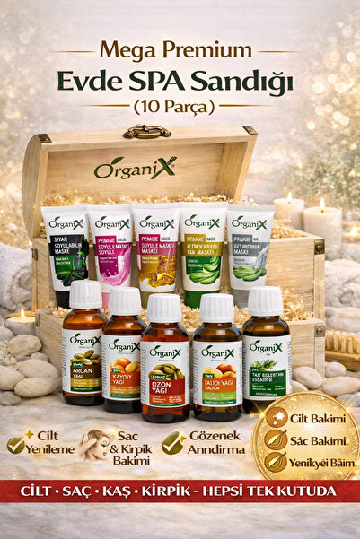 Organix Mega Premium Evde SPA Sandığı Cilt, Saç, Kaş, Kirpik Full Bakım Seti ...