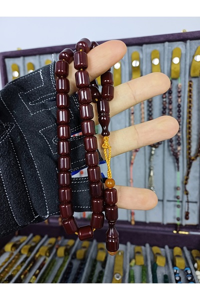 SEVER DOĞAL TAŞ Murhaf Usta İşçilik & İmzalı Sıkma Kehribar Tesbih