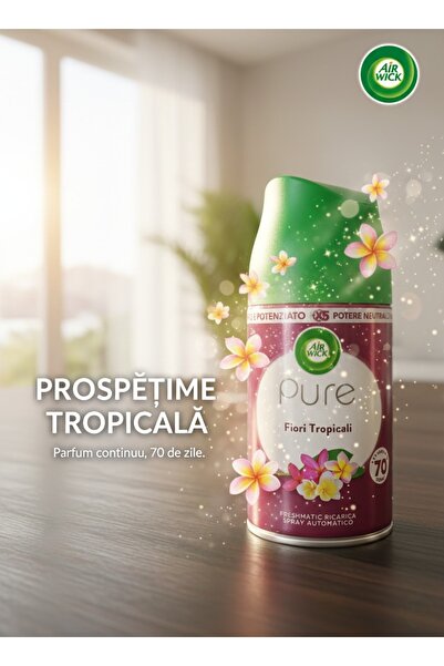Air Wick Freshmatic Pure Automatic Air Freshener Refill, Tropical Flowers (Tr...