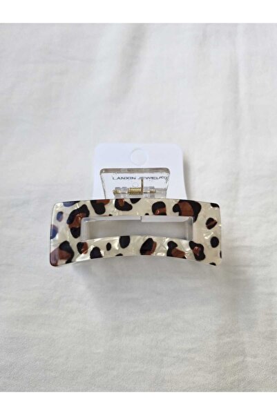 Beyaz Dükkan Leopard Print Bone Clasp Buckle