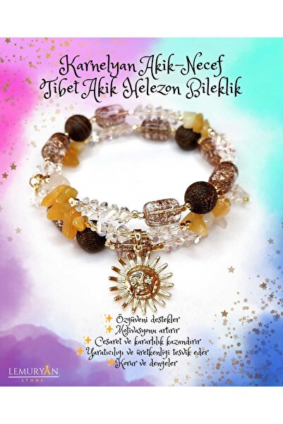 Herkimer Doğal Taş Karnelyan Akik - Necef Taşı - Tibet Akik Helezon Tel Kadın...