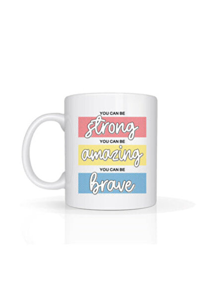 Printoot Customizable Motivational Mug Strong Amazing Brave Design Inspiratio...