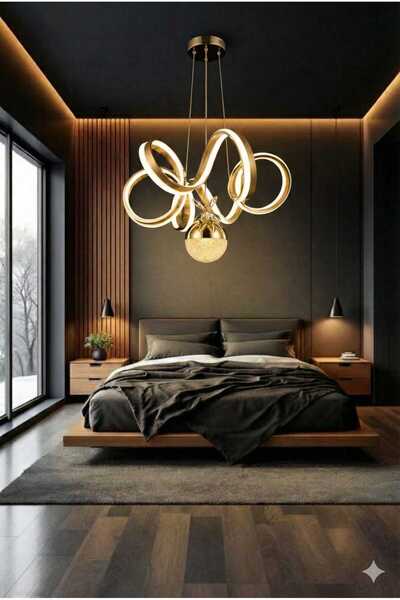 AURA LIGHTING Deniz Yıldızı Model Gold Çift Taraflı Çizgili 3 Renk LED Modern...
