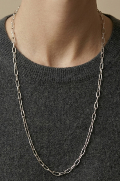 Rua Jewelry Steel Paper Clip Necklace - Extra Long 75 cm 5 mm Silver Color | ...