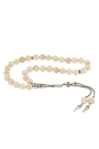 norsary مسبحة من الحجر الطبيعي بشرابة معدنية