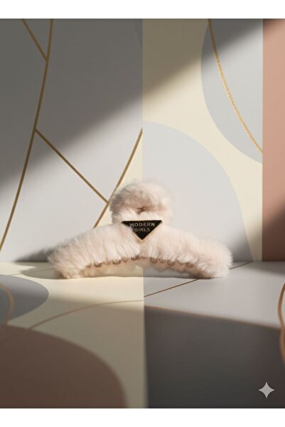 LUXENYA DESİGN Plush Coated Women's Hair Clip Soft Textured Stylish Large Siz...