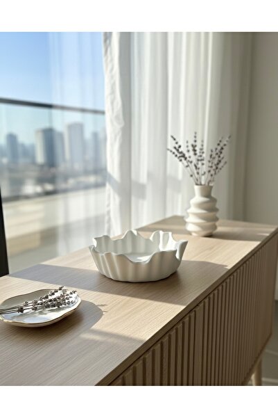 Silver Shaped Wavy Modern (Wawe) Handmade Decorative Plate