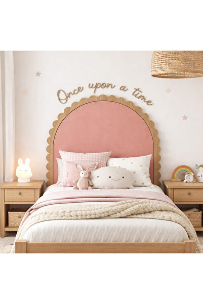 metadesign Ahşap Meşe renk Yatak arkası duvar dekorasyonu - çıtası ve once up...