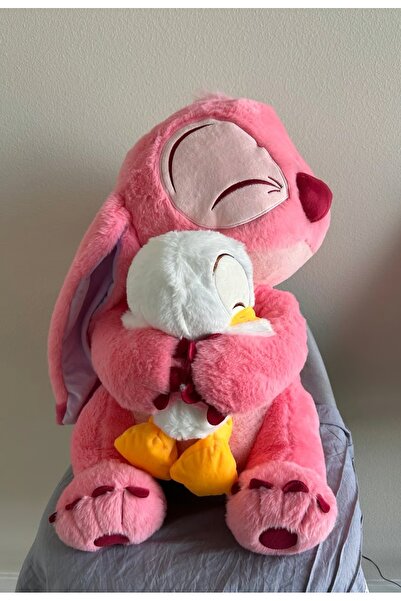 NB market Ördek Stitch peluş oyuncak pembe renk lilo peluş ördek arkadaş ile ...