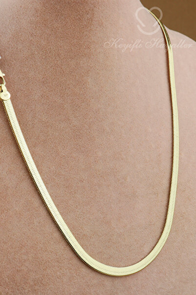 Keyifli Hayaller Xuping Kolye - Vip 5mm Xuping İtalyan Ezme Zincir 14K Gold 5...