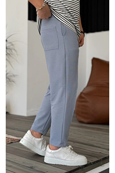 Kaizer Jeans Boyfriend Erkek Dikişli Waffle Kumaş Lastikli Bel Navy Blue Jogger