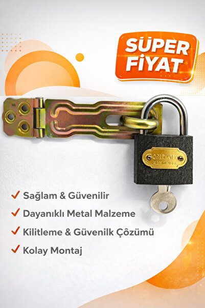 Koral Asma Kilit Ve Metal Sandık Askısı (Hasp) 2’li Set – Dayanıklı Kapatma K...
