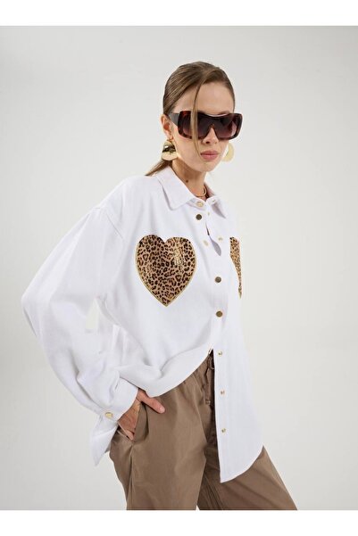 Veto Jeans Leopar Detaylı Gabardin Gömlek/Ceket