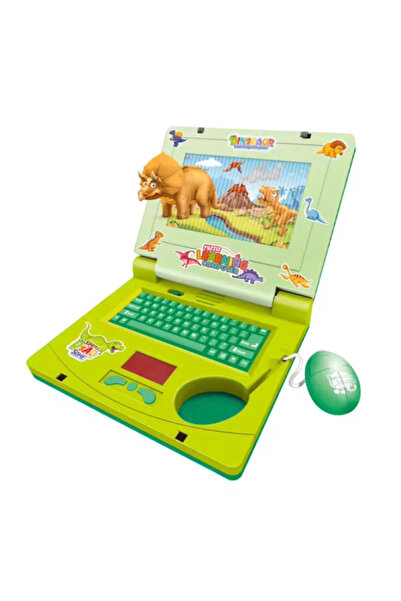 TOY LAND كمبيوتر محمول تعليمي للأطفال على شكل ديناصور مع لوحة مفاتيح وفأرة، و...