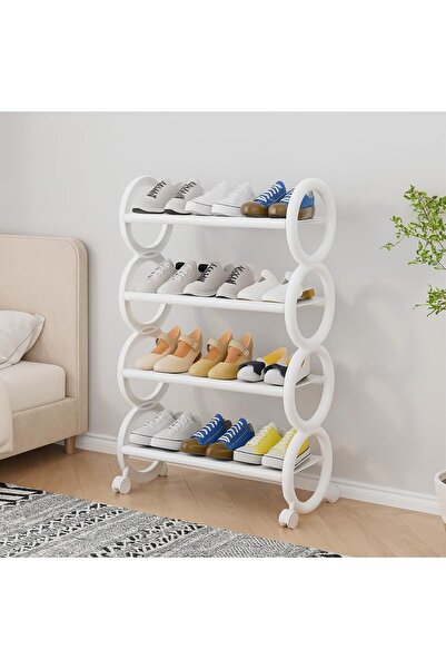 genric OneDcor Shoe Rack with Rolling Wheels – Durable Stackable Arc-Shaped P...