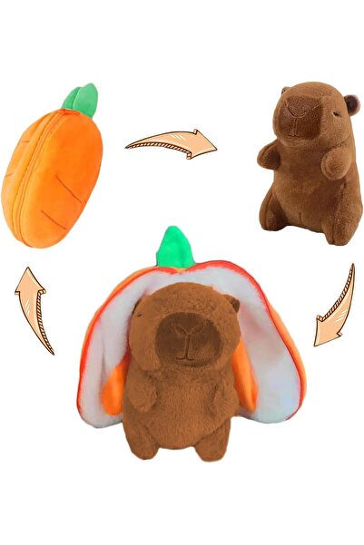 Generic لعبة كابيبارا قطيفة ناعمة 23 سم - كابيبارا محشوة لطيفة مع جزرة