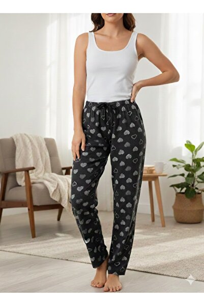 FAMES PİJAMA Women's Smoked Heart Pajama Bottoms