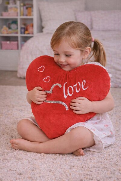 hak-iş oyuncak 45 cm Plush Heart Pillow – Love Patterned Decorative Pillow (1...
