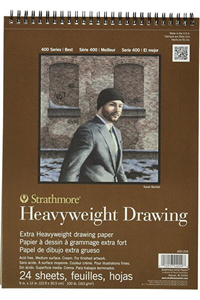 Strathmore 400 Series Heavyweight Drawing Pad, 9 x 12 inches, 24 Sheets