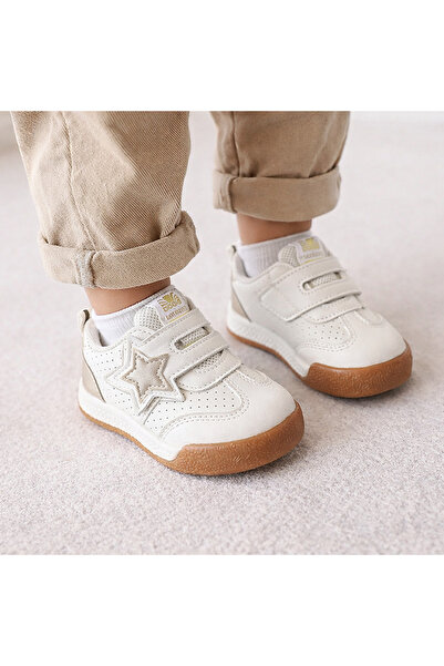 HANNA White sneakers for girls - Gold star One