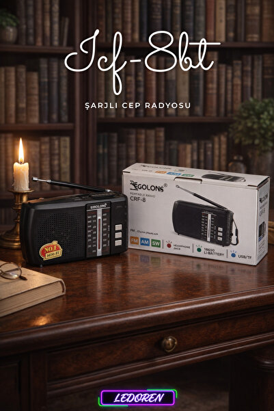 Bluetoothlu Fm Radyo Usb Tf Kart Şarjlı Cep Radyosu Icf-8bt Golon