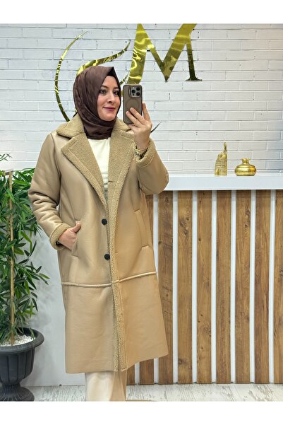 Meryemce Butik OVERSİZE İÇİ KÜRKLÜ NAPA KABAN (geniş kalıp )