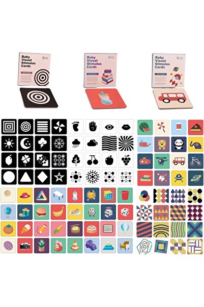 KRCIQMV High Contrast Black and White Flash Cards for Visual Learning Activit...