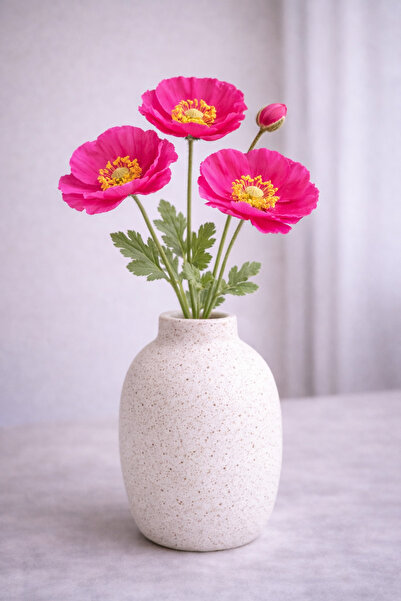 Bkstudio Yapay çiçek 4 lü gelincik dalı 60 cm