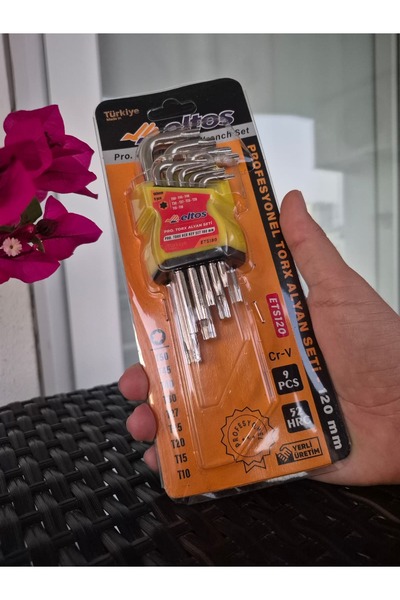 Eltos 9 Parça Torx Alyan Seti 120 mm | Cr-V Krom Vanadyum Çelik | Profesyonel...
