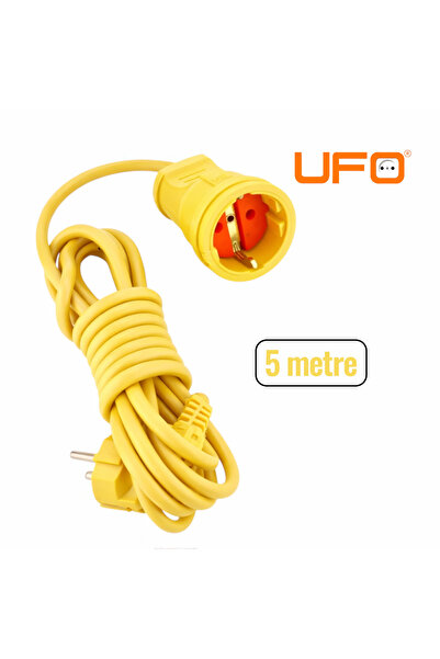 UFO Tekli grup priz sarı renk (1.sınıf kaliteli)seyyar uzatma kablosu 5 metre