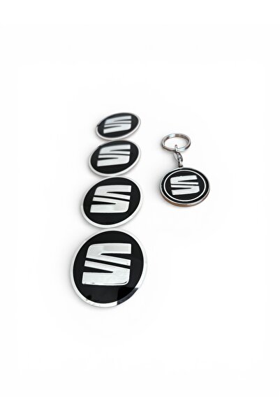 İKTUNING SEAT LOGOLU 56 MM ALÜMİNYUM 4 ADET JANT GÖBEK STICKER VE ÇİFT YÖNLÜ ...