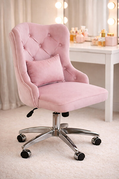 SR Dekoratif Çalışma Sandalyesi – Makyaj Masası, Butik ve Kamera Önü Kullanım