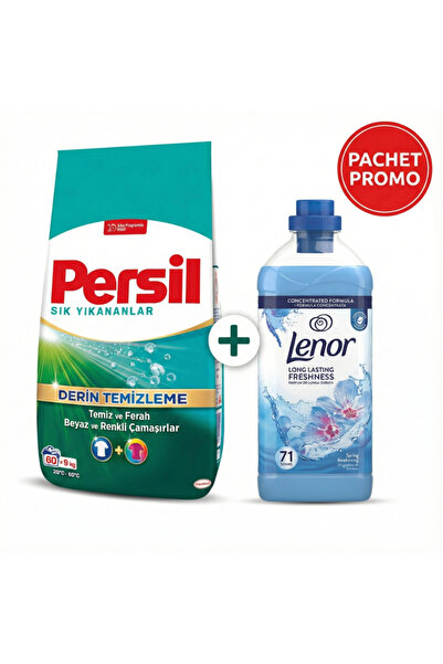 Persil Pachet Economisire Familie: Pudră 9 kg și Set Balsam Lenor – Curățenie...