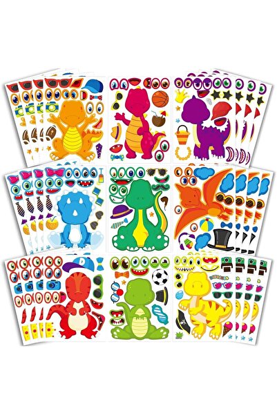 X SPRING Dinosaur Stickers by X Spring, 36 Pieces of Dinosaur Face Stickers f...
