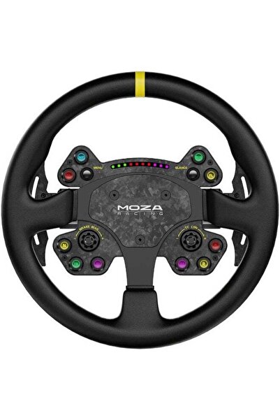 MOZA RS V2 Steering Wheel – 13" Leather GT Rim, Forged Carbon & Aluminum Buil...