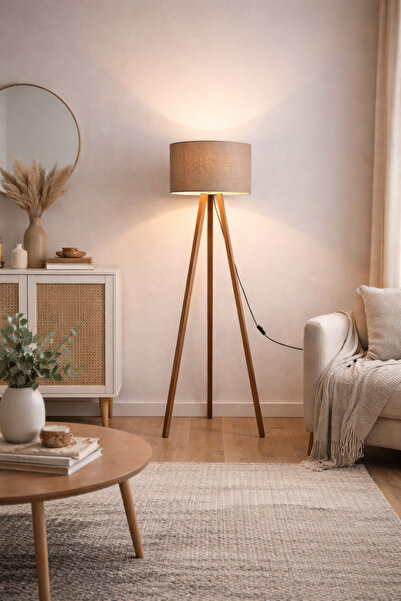 giyitec Modern Dekoratif Tripod Lambader 3 Ayaklı