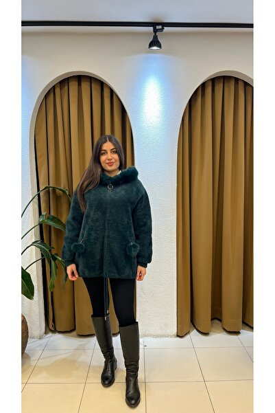 SUNAYBUTİK YEŞİL ANGORA KÜRK