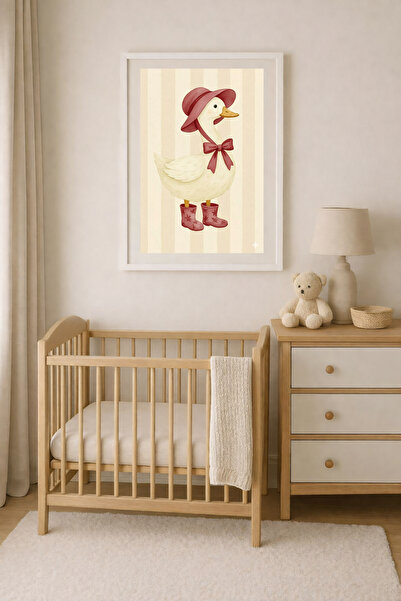 Koi Art Design Beyaz Çerçeveli Tek Parça Modern Bebek Odası Temalı Yüksek Kal...