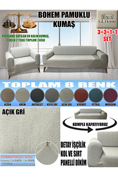 Home LUX BOHEM PAMUKLU KUMAŞ KOLTUK KILIFI SETİ - 3+3+1+1 SET 7 KG GELMEKTEDİ...