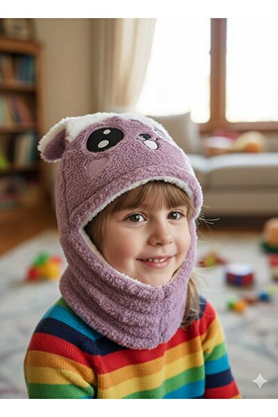 Betülce Căciulă de pluș pentru copii – cu figurine de animale, pentru iarnă ș...