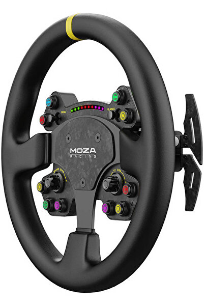 MOZA RS V2 Steering Wheel – 13" Leather GT Rim, Forged Carbon & Aluminum Build, Dual Magnetic Clut