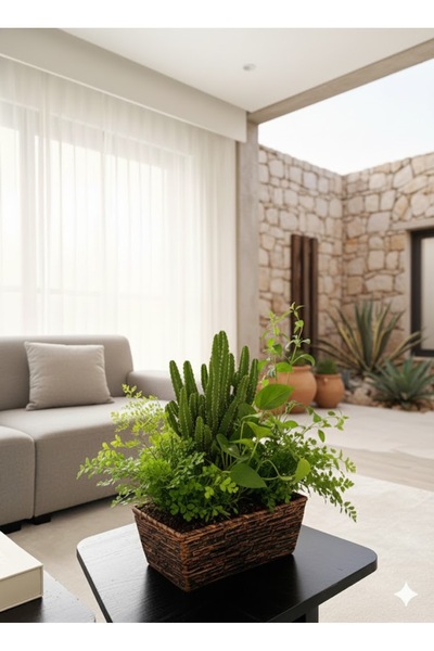 ALORA EL YAPIMI BAKIR DETAYLI DEKORATİF SERAMİK SAKSI EN 28 CM BOY 13 CM GENİ...