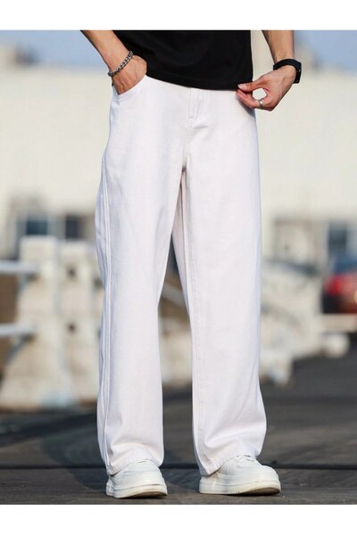 Wekame Men's Baggy Fit Denim Jeans